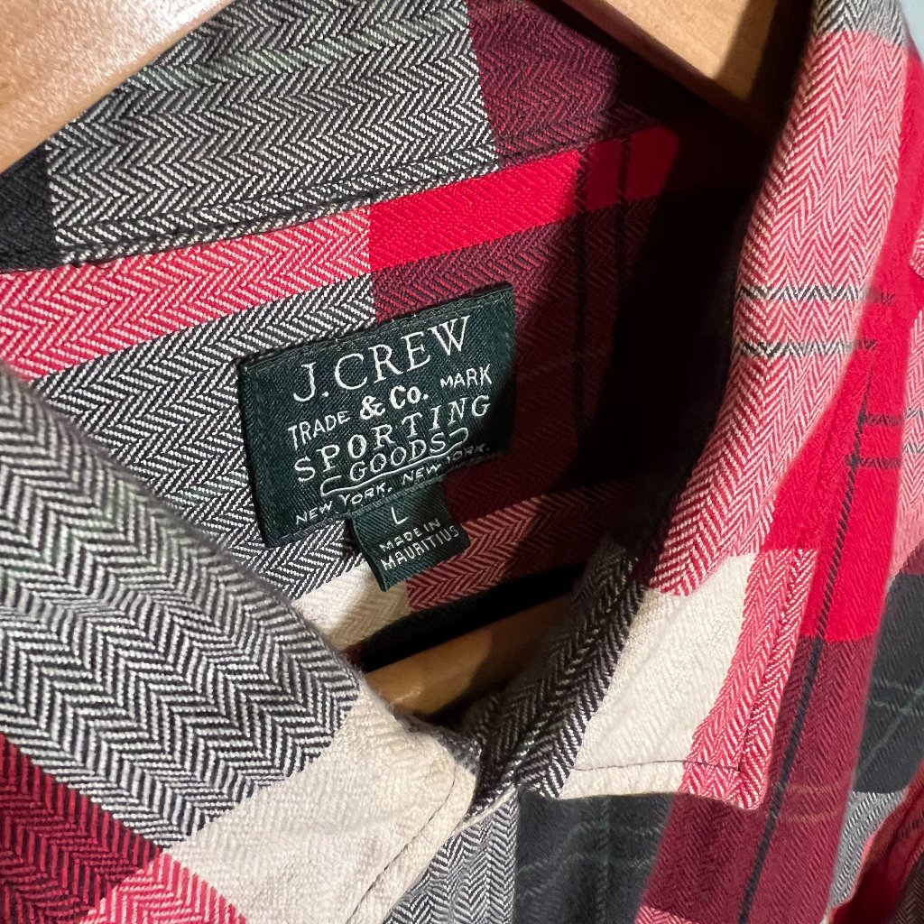 J.Crew - Red / Blue Plaid Button Down Size Large